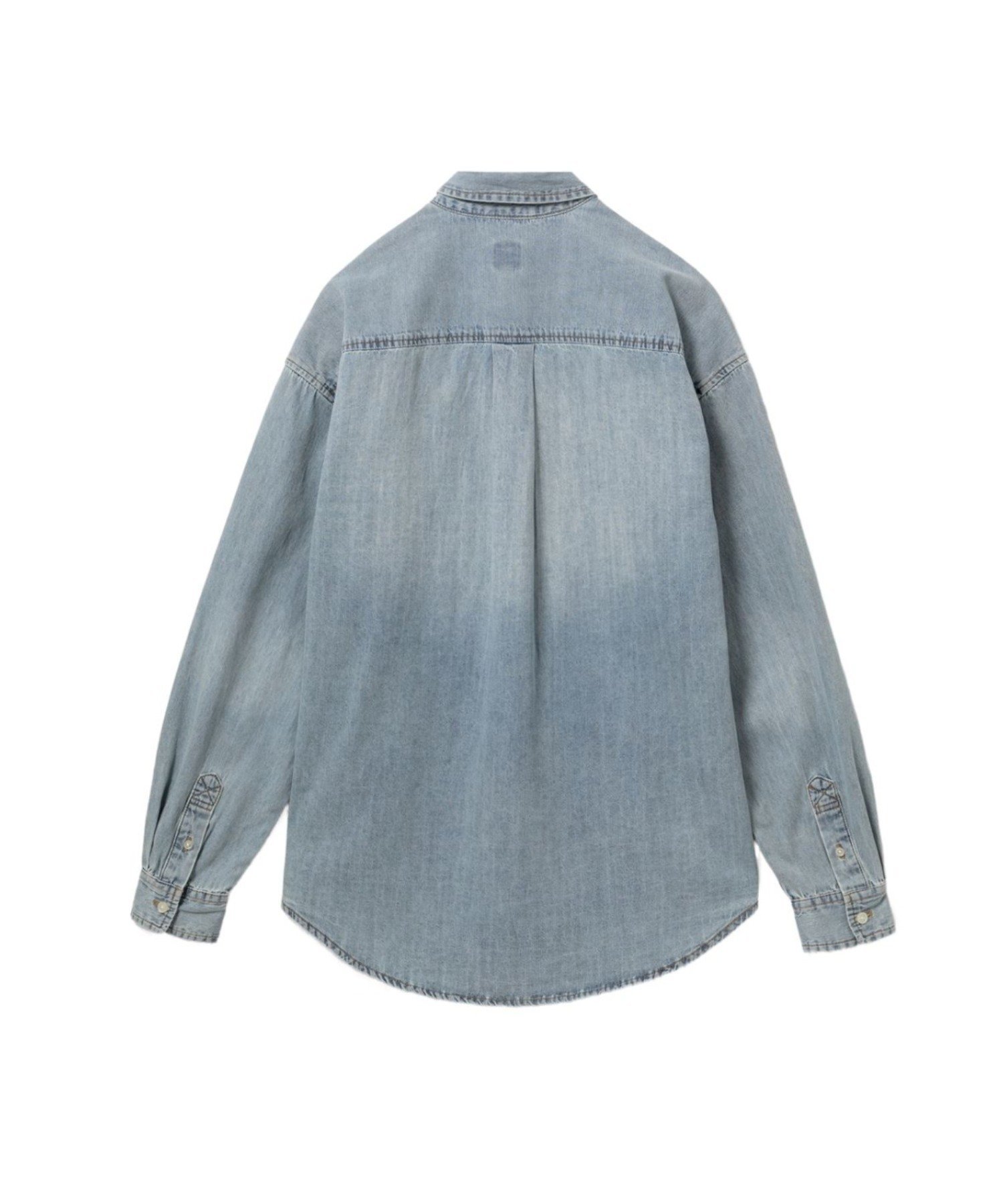 EMBRO BADGE CHAMBRAY BOYFRIEND SHIRT ア ベイシング エイプ トップス シャツ・ブラウス ネイビー