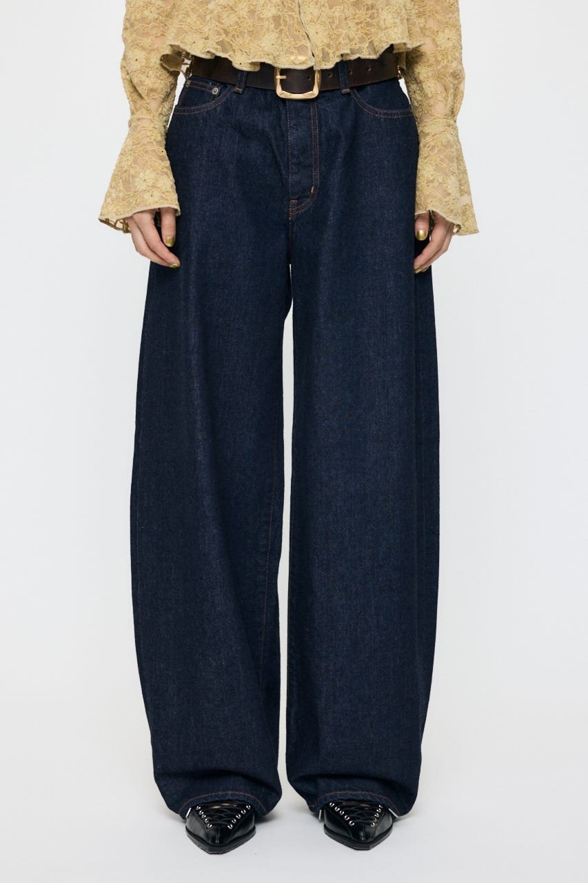 MOUSSY MIDRISE CURVED WIDE ストレート マウジー パンツ ジーンズ・デニムパンツ【送料無料】