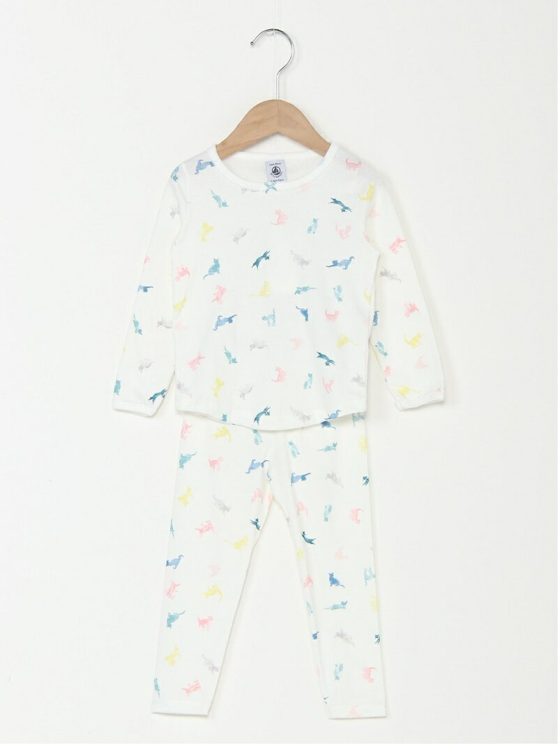 【SALE／30%OFF】PETIT BATEAU (K)プリント長袖パジャマ プチバトー トップス その他のトップス ホワイト【送料無料】のサムネイル