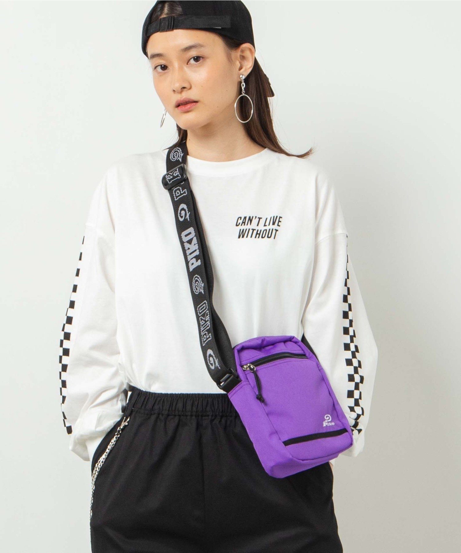 ウィゴー バッグ レディース WEGO LADY'S PIKOコラボミニスクエアショルダー ウィゴー バッグ ショルダーバッグ パープル ブラック