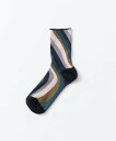 TRICOTE TWIST STRIPE LINK SOCKS トリコテ 靴下・レッグウェア 靴下 ネイビー ブラウン(4)