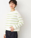 【SALE/52%OFF】Dessin 【洗える】肩ボタン付きボーダーニット(XS~L) デッサン トップス ニット グリーン ネイビー ブルー【送料無料】(4)
