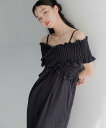 【SALE/70%OFF】Heather クロスシャーリングオールインワン ヘザー オールインワン・オーバーオール オールインワン・つなぎ グレー ブラック