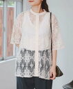 【SALE/30%OFF】BEAMS HEART WOMEN レース ブラウス 25SS 半袖 二の腕カバー トップス 重ね着 レイヤード 透け感 ビームス ハート トップス シャツ・ブラウス オレンジ ホワイト グレー【送料無料】