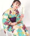 【SALE/5%OFF】KYOETSU 浴衣 女の子 子供 2点セット( 浴衣 + 帯 ) レトロB キョウエツ 着物・浴衣・和装小物 浴衣【送料無料】