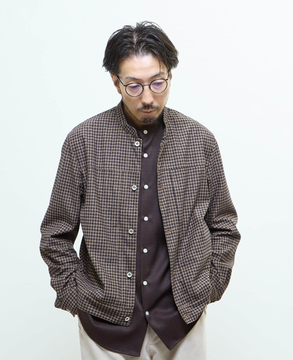 MEN'S MELROSE プリントコールトラッカージャケット メンズメルローズ ジャケット・アウター ブルゾン・ジャンパー ブラック ブラウン