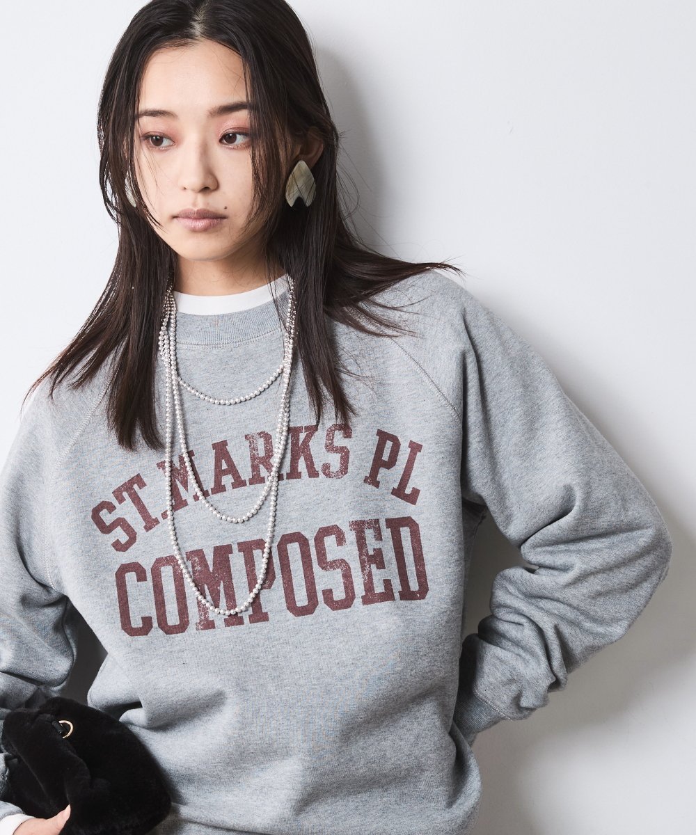 CHIC STYLE 綿100%裏起毛ロゴプリントスウェット＜大きいサイズ有＞シックスタイル シックスタイル ト..