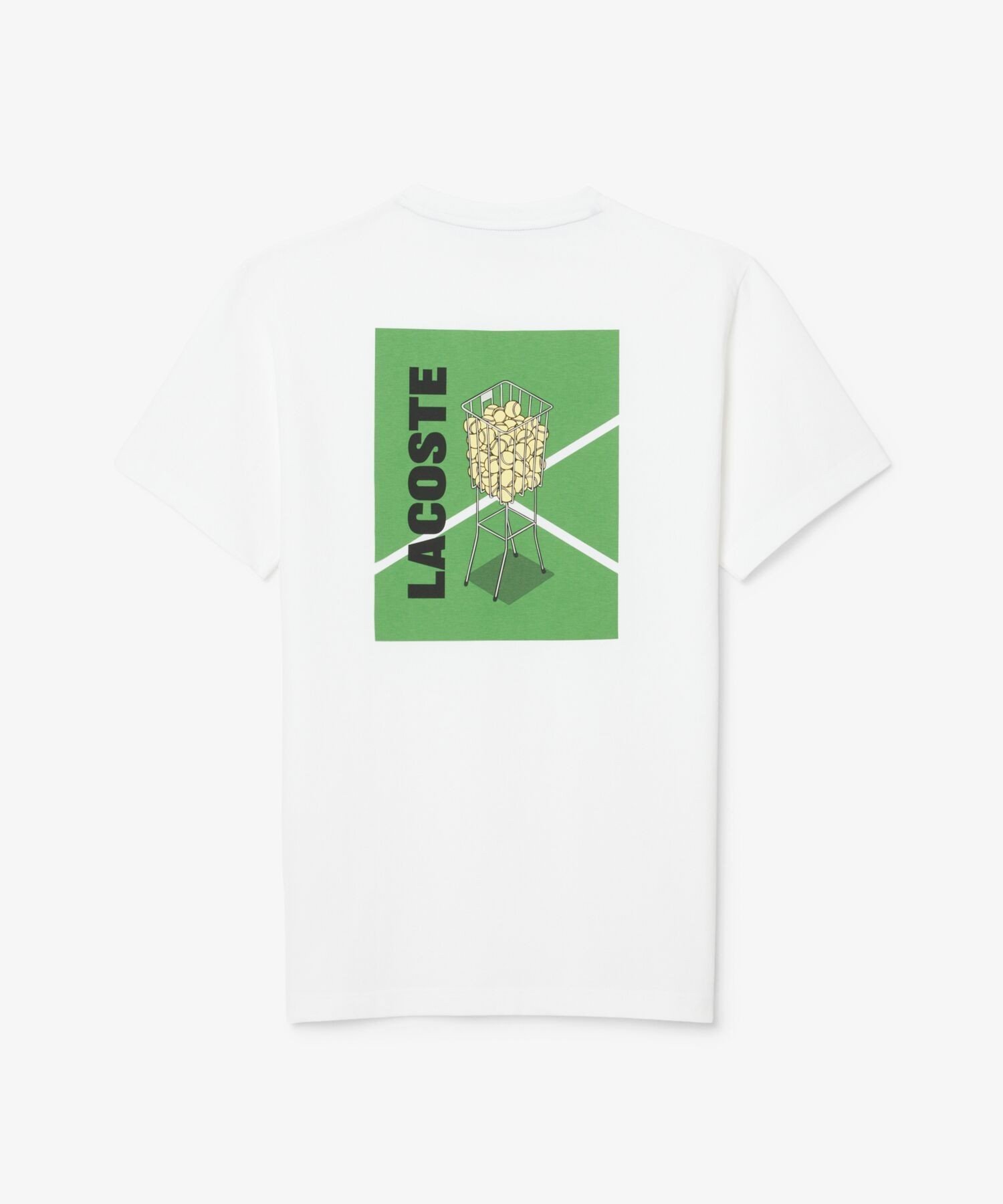 LACOSTE ボールバスケットバックプリントウルトラドライTシャツ ラコステ トップス カットソー・Tシャツ ホワイト【送料無料】