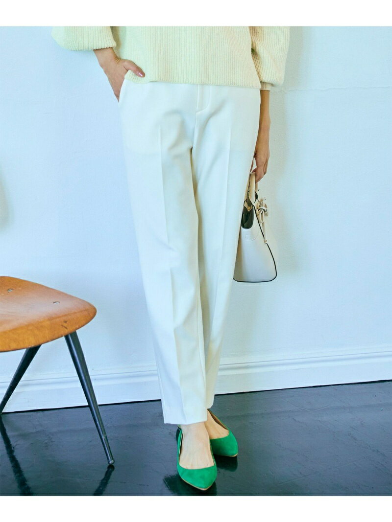 【SALE／30%OFF】組曲 【裏起毛・吸湿発熱】ストレッチサーモ テーパードパンツ クミキョク パンツ/ジーンズ フルレングス ホワイト ブラック ベージュ パープル【送料無料】のサムネイル