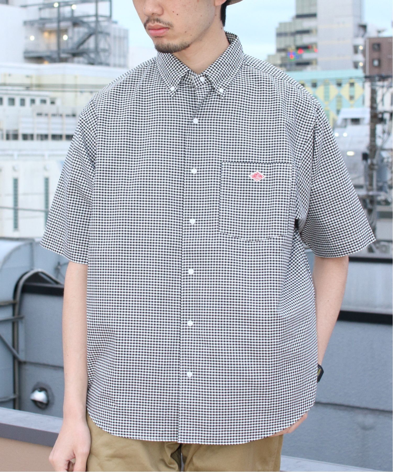 楽天Rakuten FashionDANTON DOT BUTTON B.D SHORTSLEEVE SHIRT B0118 ステップス トップス シャツ・ブラウス ブルー ホワイト【送料無料】