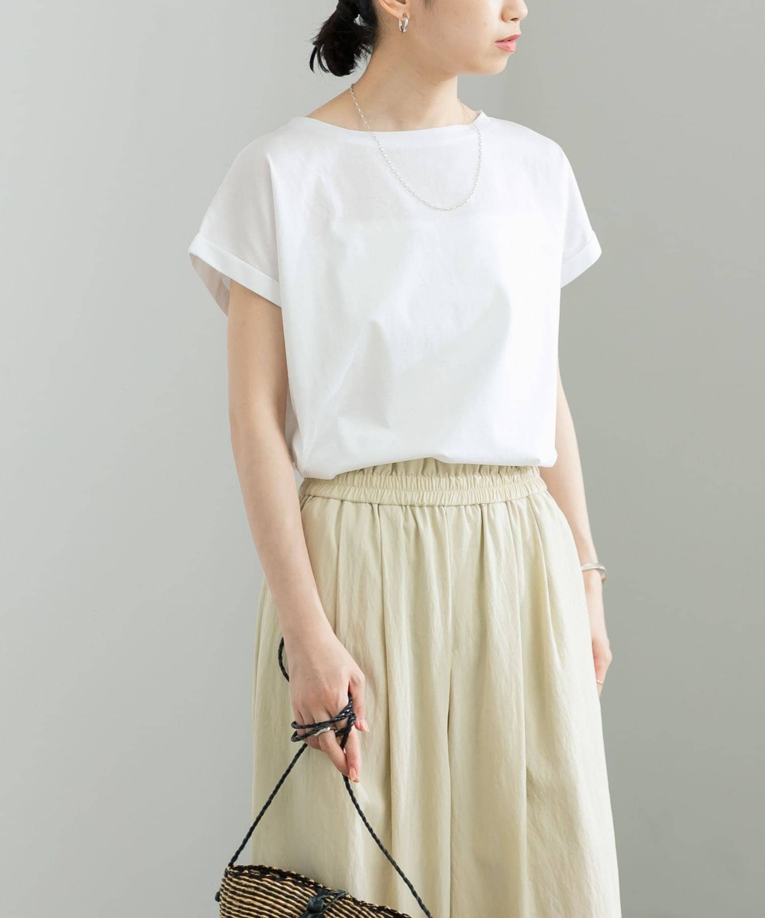 URBAN RESEARCH スーピマコットンTシャツ アーバンリサーチ トップス カットソー・Tシャツ ホワイト ベージュ ブラック【送料無料】のサムネイル