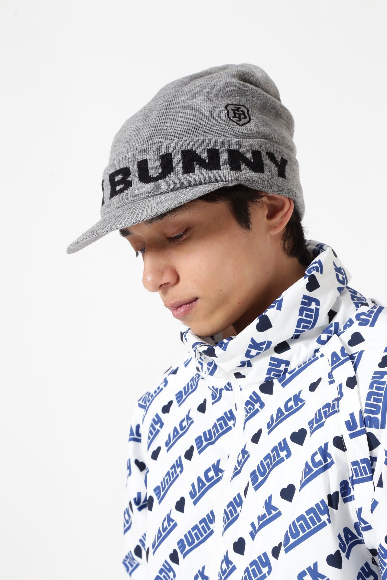 Jack Bunny!! つば付きニットキャップ (UNISEX) ジャックバニー 帽子 その他の帽子 グレー ブラック ホワイト【送料無料】のサムネイル