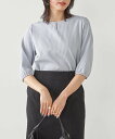 【SALE/37%OFF】a.v.v チャームネックサッカートップス アー・ヴェ・ヴェ トップス カットソー・Tシャツ ネイビー