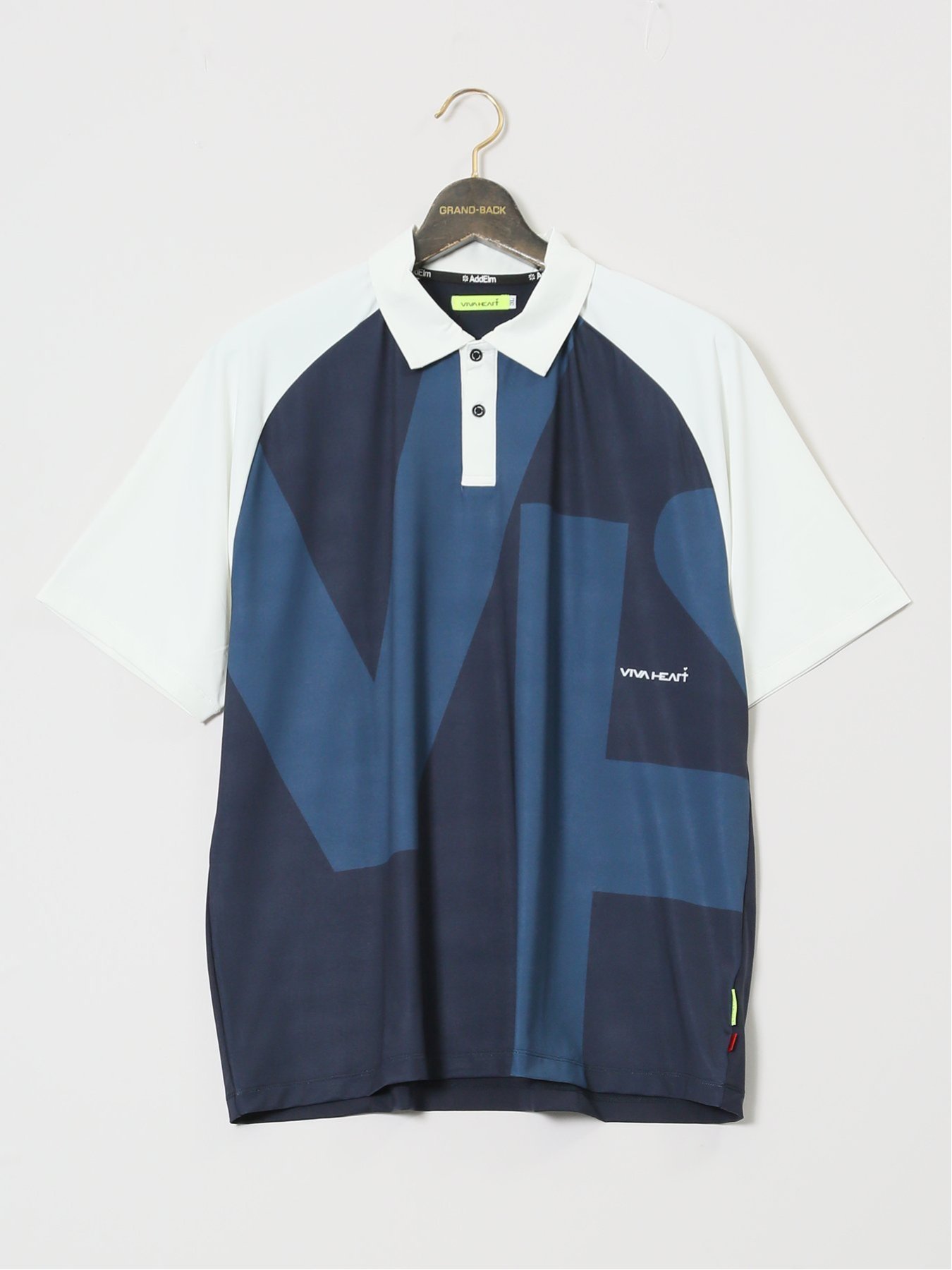 【SALE／10%OFF】GRAND-BACK 【大きいサイズ】ビバハート/VIVA HEART ビッグロゴラグラン切替 半袖ポロシャツ タカキュー トップス ポロシャツ ホワイト ピンク ネイビー【送料無料】