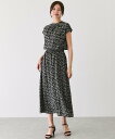 【SALE/30%OFF】JAYRO 花柄デシンフレンチスリーブワンピース ジャイロ ワンピース・ドレス ワンピース ホワイト ブラック ブルー【送料無料】
