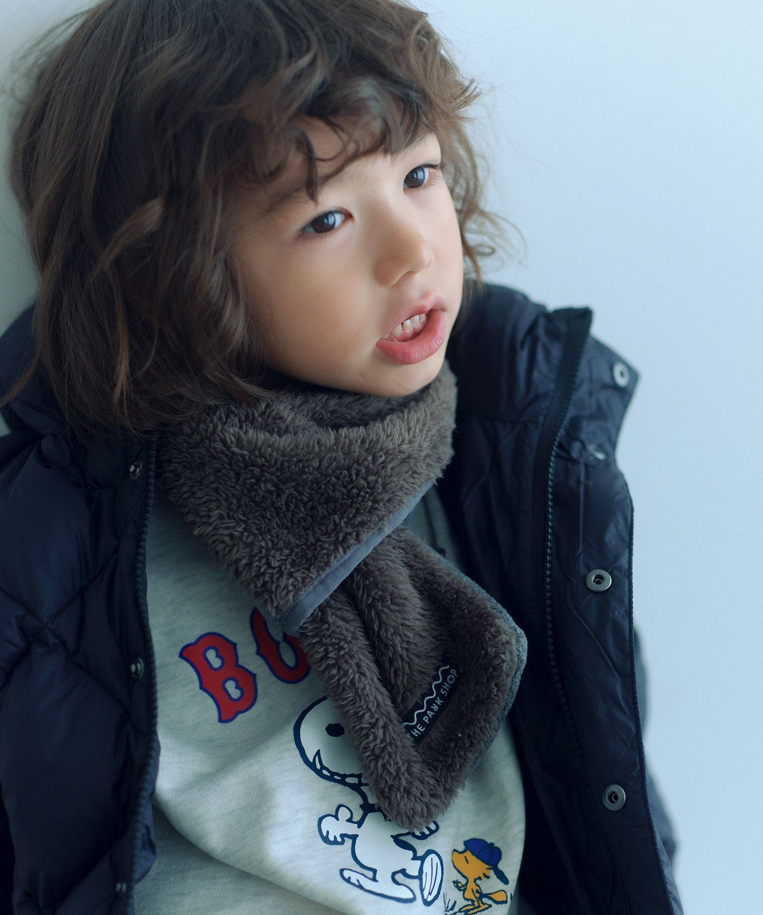 UNITED ARROWS green label relaxing ＜THE PARK SHOP＞デイリーマフラー / キッズ ユナイテッドアローズ グリーンレーベルリラクシング ファッション雑貨 マフラー・ストール・ネックウォーマー ネイビー グレー ブラックのサムネイル