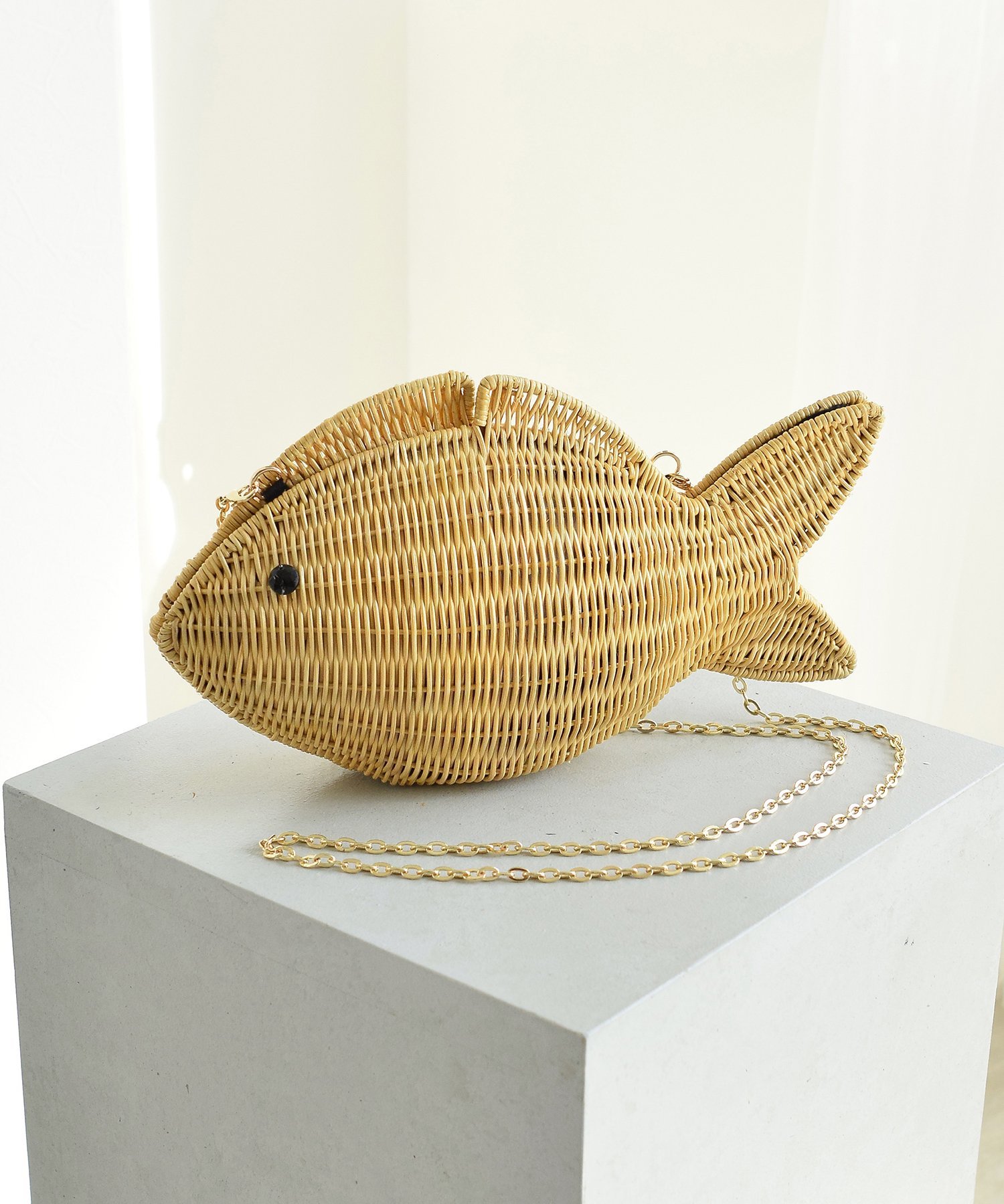 utatane utatane 籐カゴバッグ 熱帯魚 クラッチバッグ ショルダー 籐編み 単品 ウタタネ バッグ クラッ..