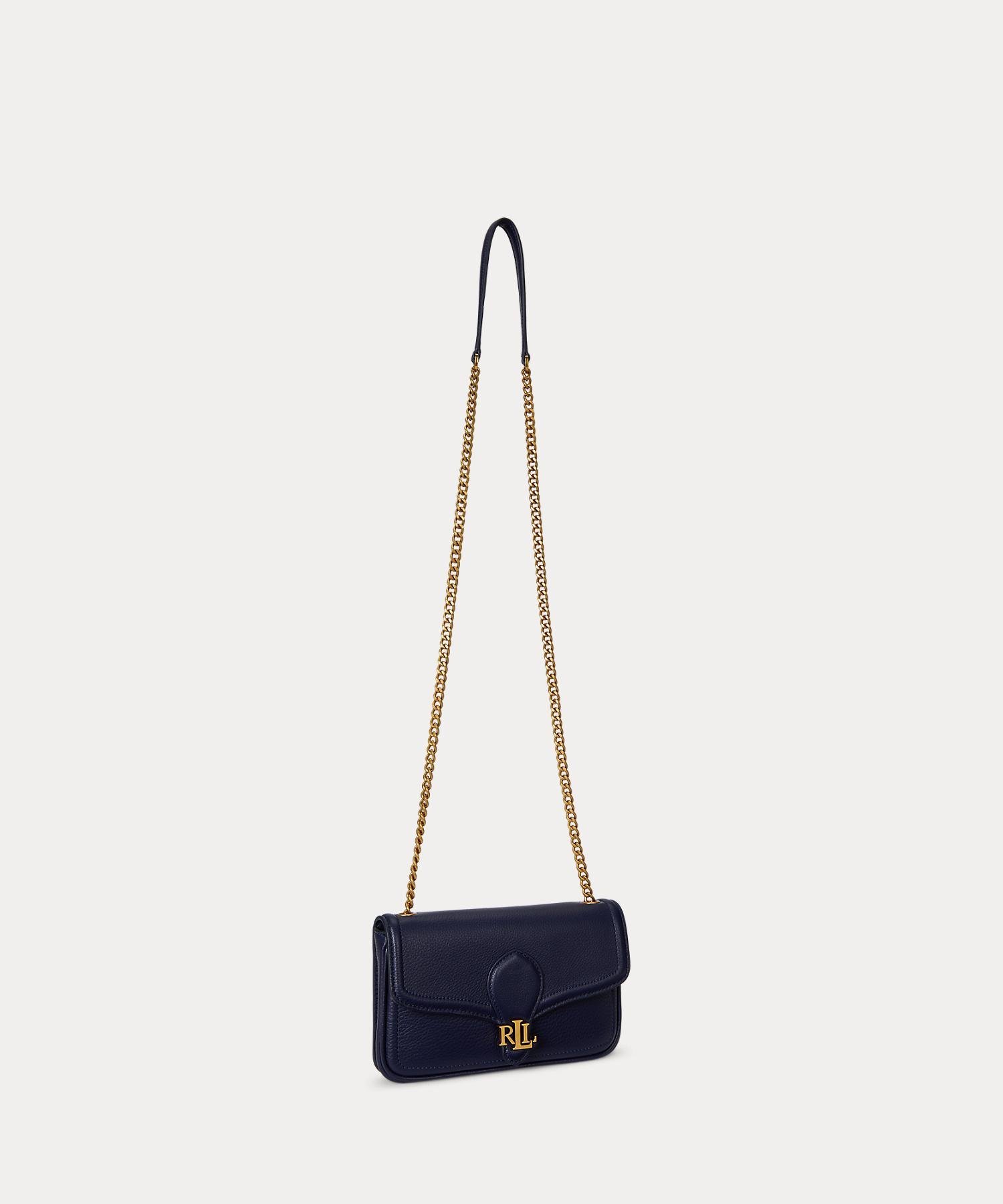 LAUREN RALPH LAUREN ペブルド レザー Bradley クロスボディ ウォレット ラルフローレン バッグ ショルダーバッグ ネイビー【送料無料】