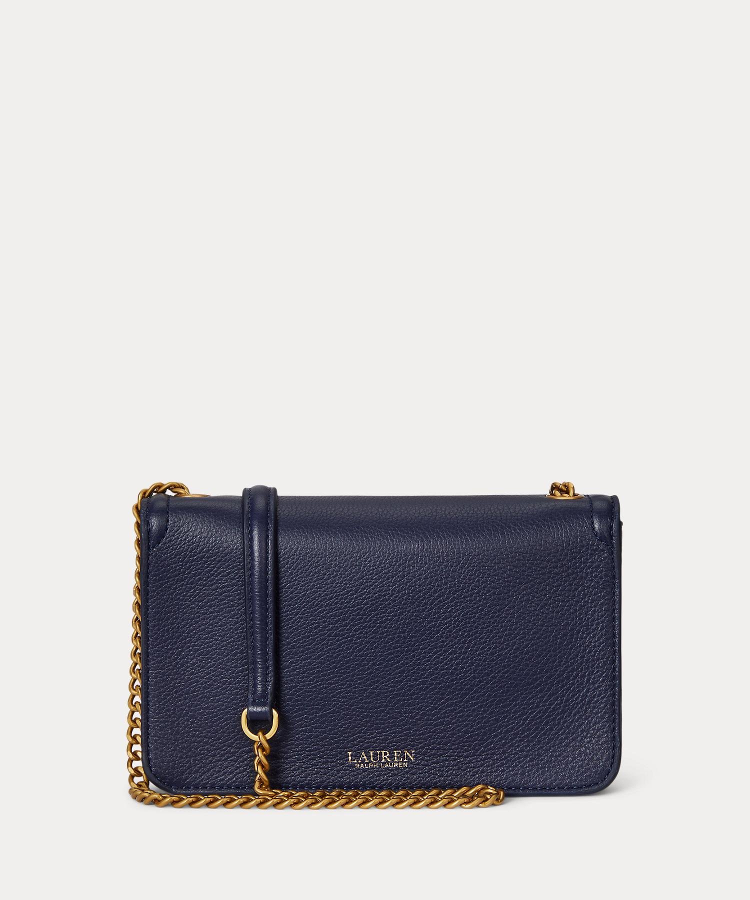 LAUREN RALPH LAUREN ペブルド レザー Bradley クロスボディ ウォレット ラルフローレン バッグ ショルダーバッグ ネイビー【送料無料】