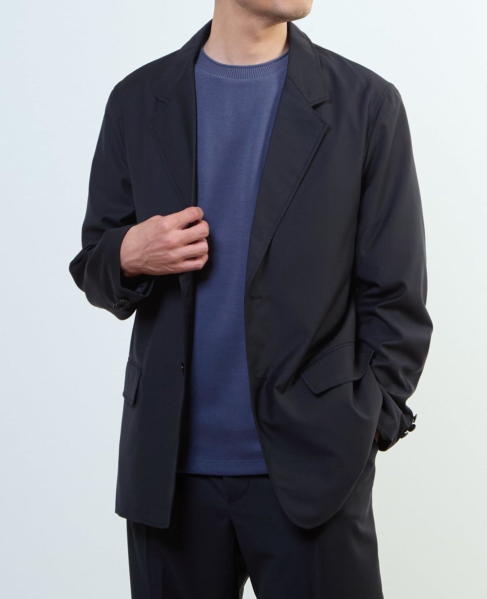 MEN'S MELROSE 【MASTER FRAME/マスターフレーム】TR 2Bジャケット(セットアップ可) メンズメルローズ ジャケット・アウター テーラードジャケット・ブレザー ネイビー グレー