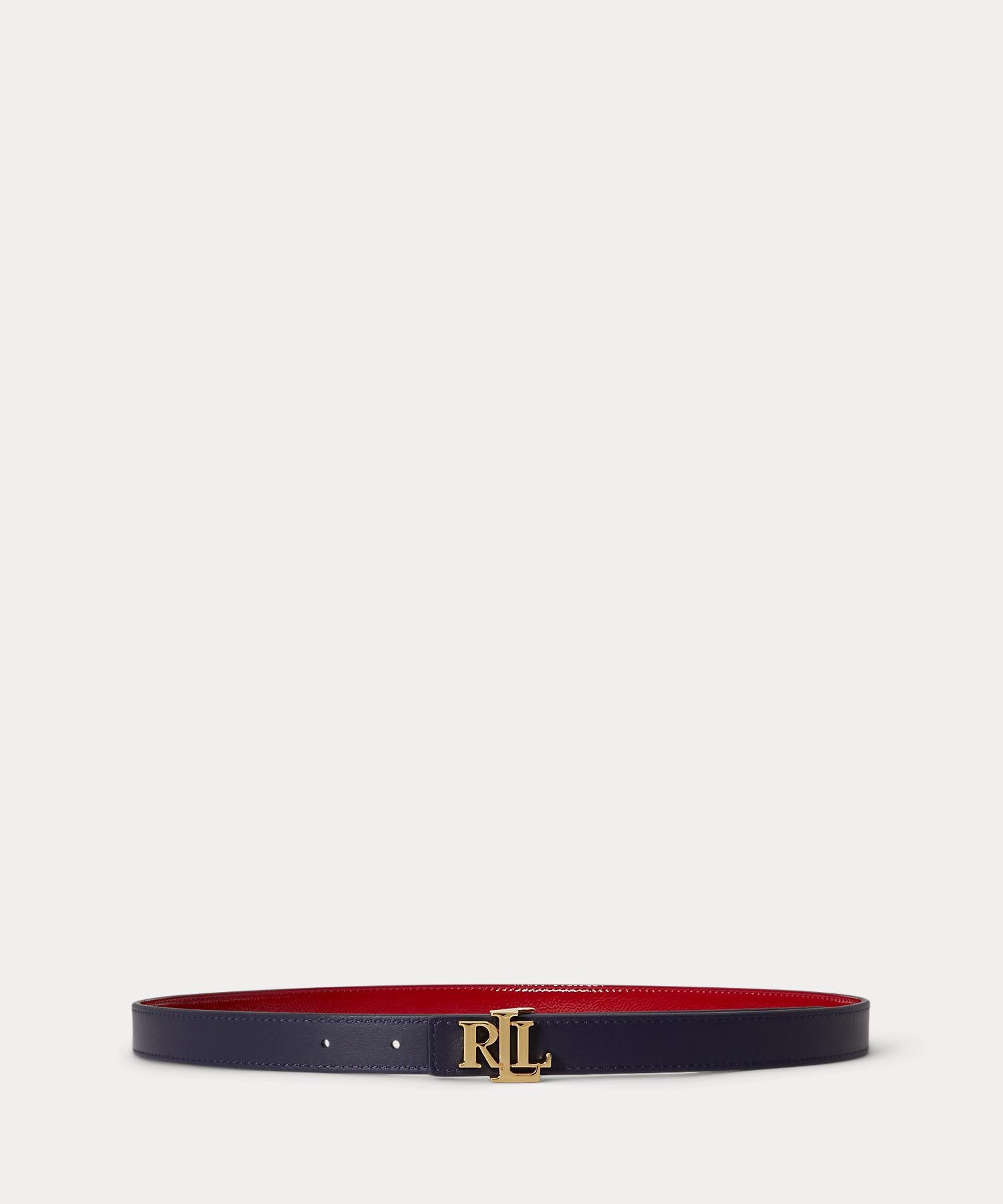 LAUREN RALPH LAUREN ロゴ リバーシブル パテント スキニー ベルト ラルフローレン ファッション雑貨 ベルト レッド【送料無料】