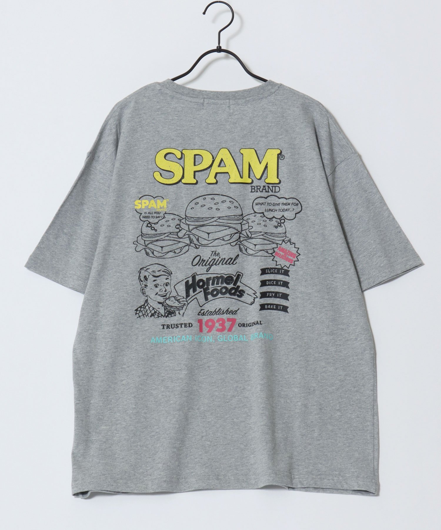 SITRY SPAM スパム tシャツ メンズ オーバーサイズ プリント ワンポイント刺繍 ポケット 半袖 ティーシャツ レディース ユニセックス シトリー トップス カットソー・Tシャツ ネイビー ブラック グレー ブルー ホワイト