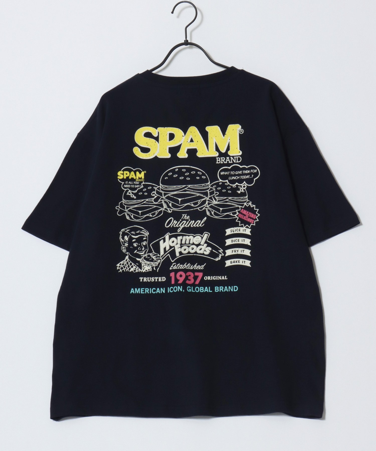SITRY SPAM スパム tシャツ メンズ オーバーサイズ プリント ワンポイント刺繍 ポケット 半袖 ティーシャツ レディース ユニセックス シトリー トップス カットソー・Tシャツ ネイビー ブラック グレー ブルー ホワイト