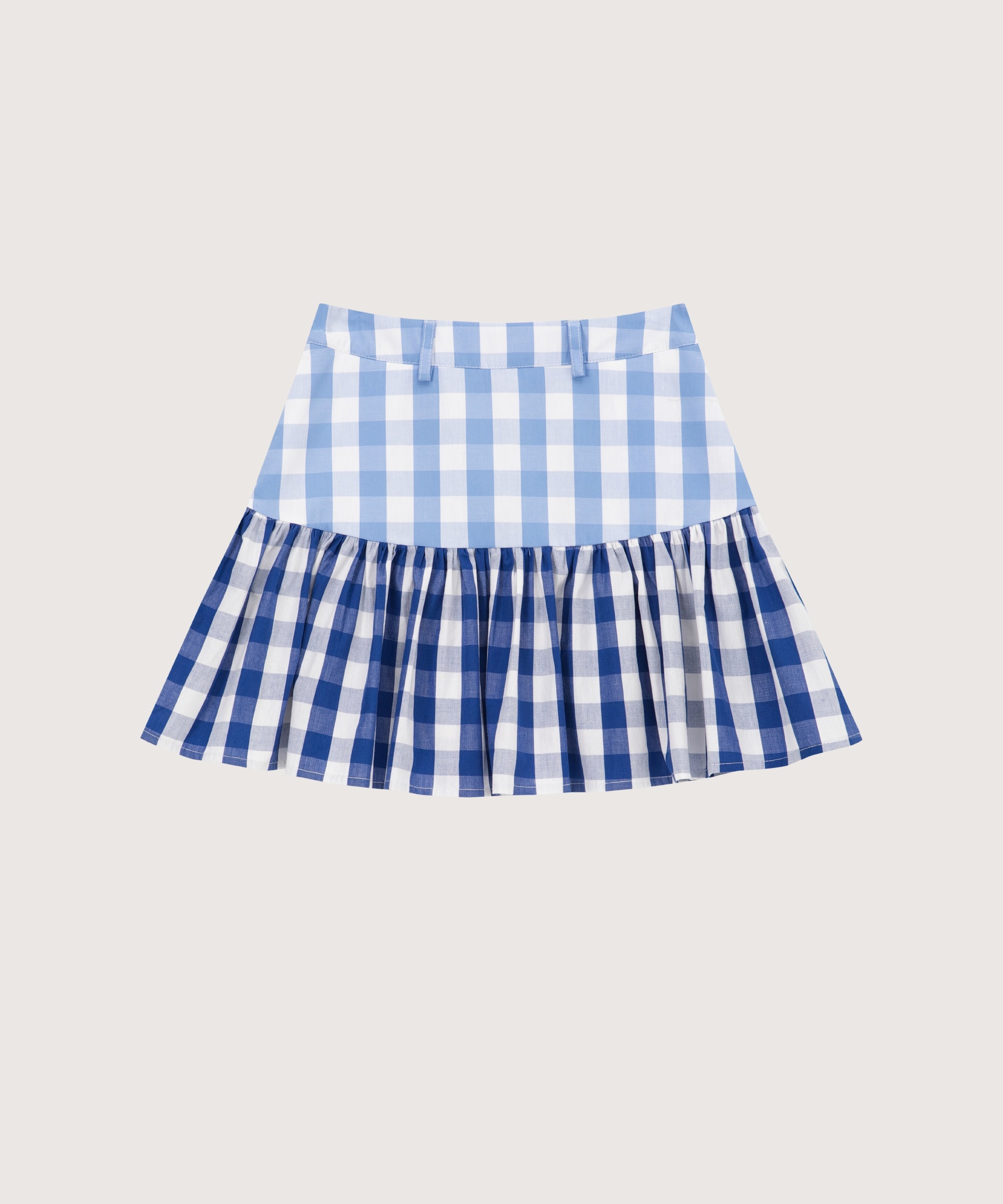 LA POMME petit ・予約商品・Contrast Two Tone Pleated Skirt ラポミ・プチ スカート ミニスカート ブラック ブルー