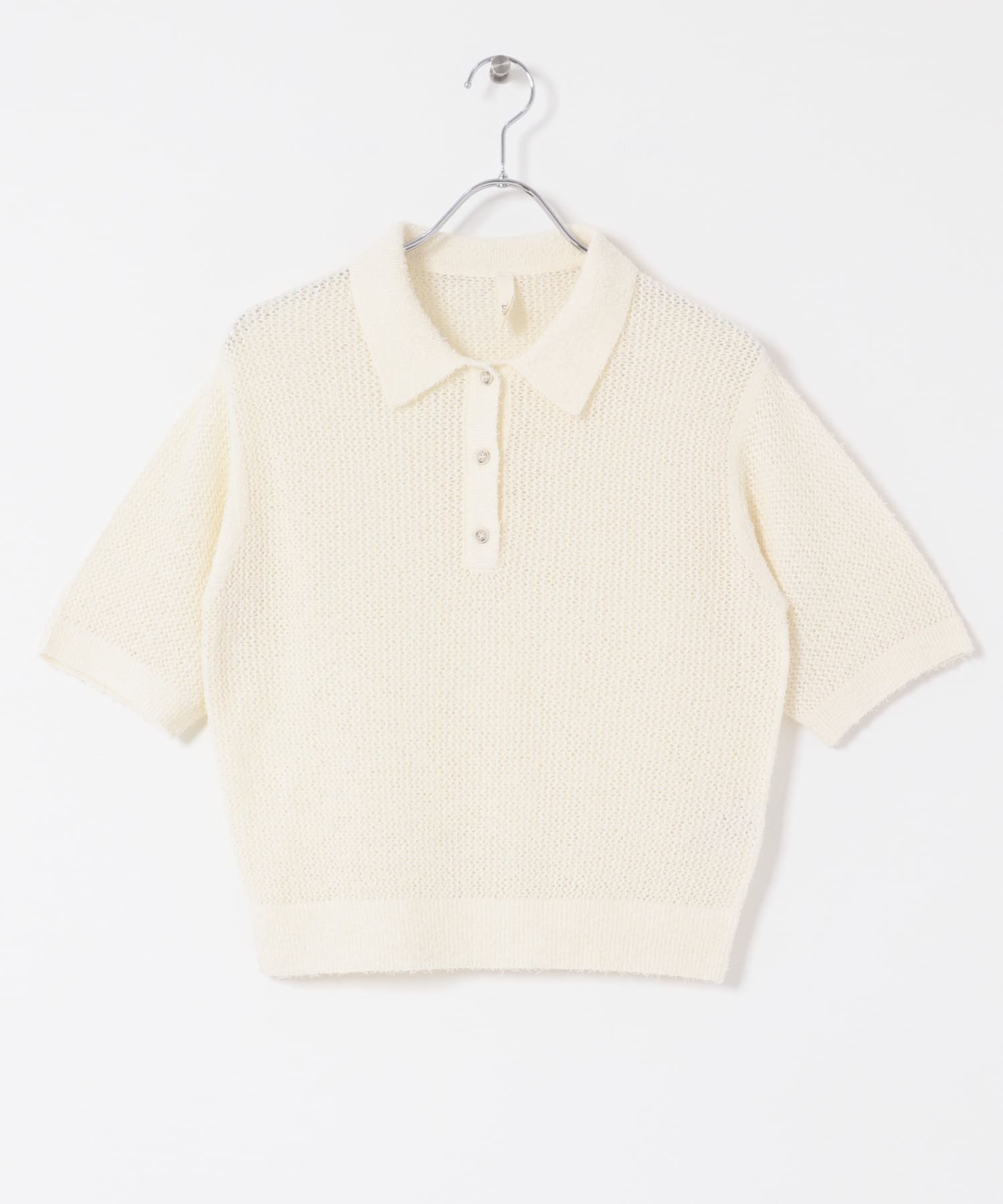 Acetate Mix Collared Knit アーバンリサーチドアーズ トップス ニット ブラック ベージュ