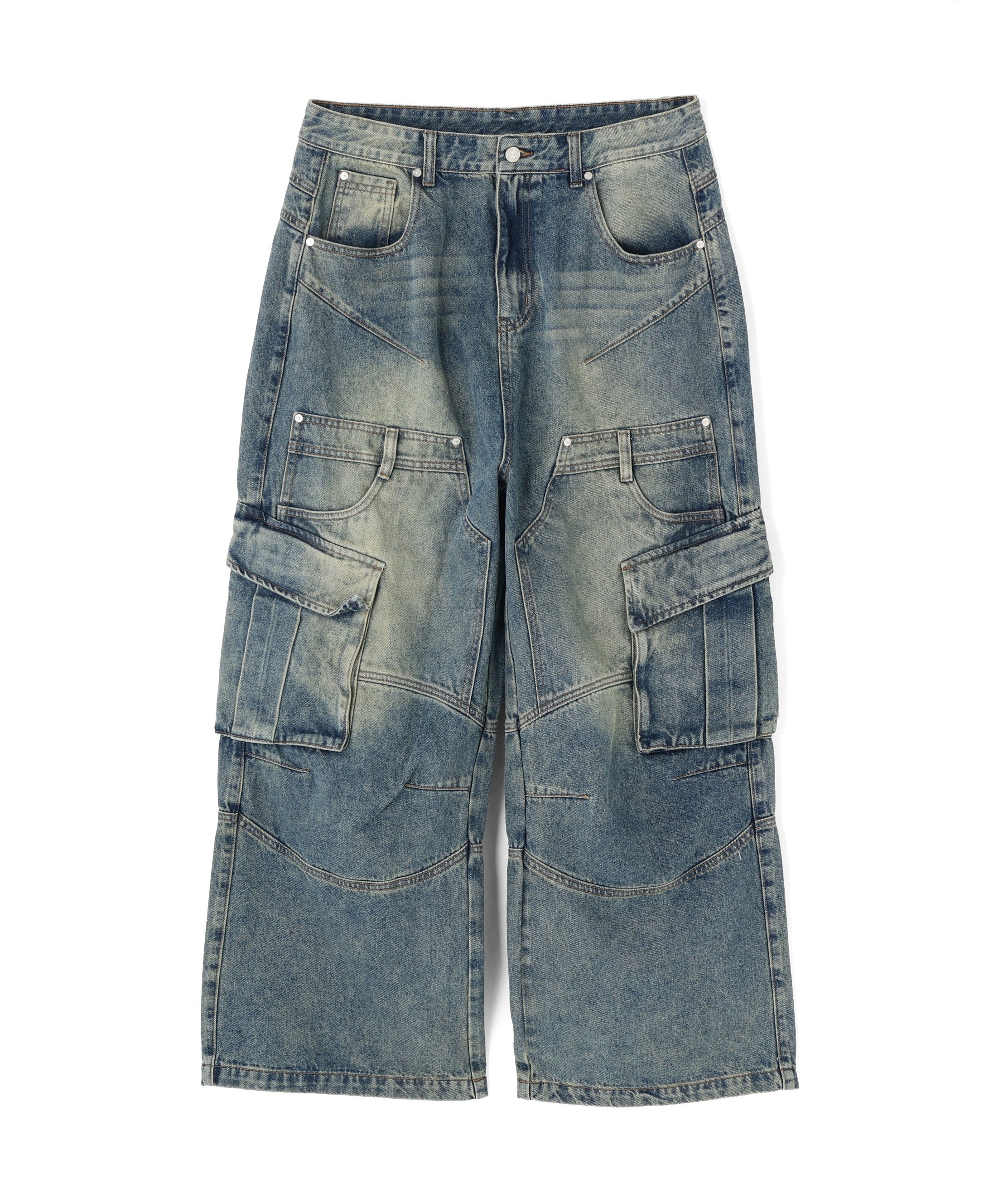 LHP SIS/エスアイエス/Washed Denim Wide Cargo Pants エルエイチピー パンツ その他のパンツ ブルー ブラック