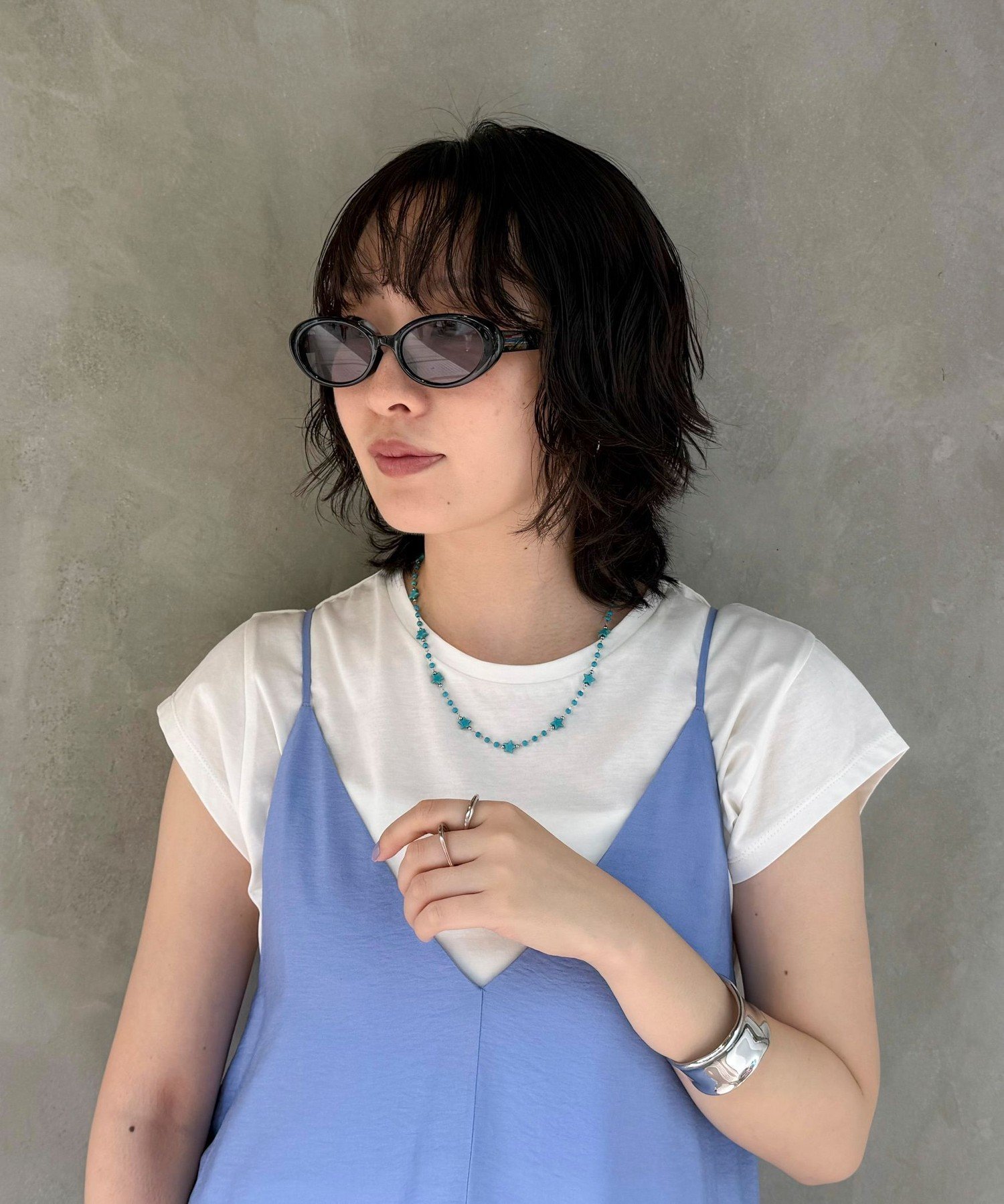 【SALE／5%OFF】fredy emue ブラックオーバルサングラス フレディ アンド グロスター ファッション雑貨 サングラス ブラック【送料無料】