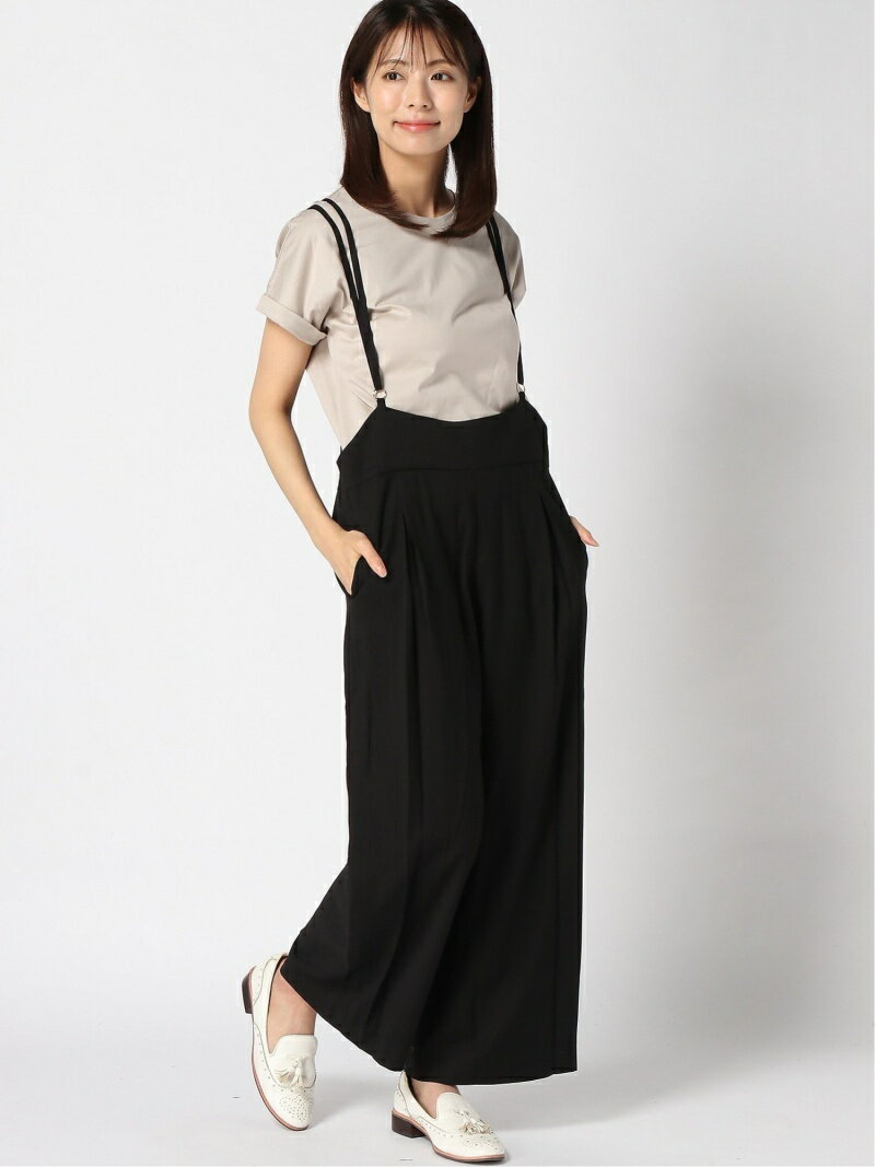 【SALE／50%OFF】AuieF 3_麻調サロペット92 グレディブリリアン パンツ/ジーンズ サロペット/オールインワン ブラック ブラウン ホワイト【送料無料】のサムネイル