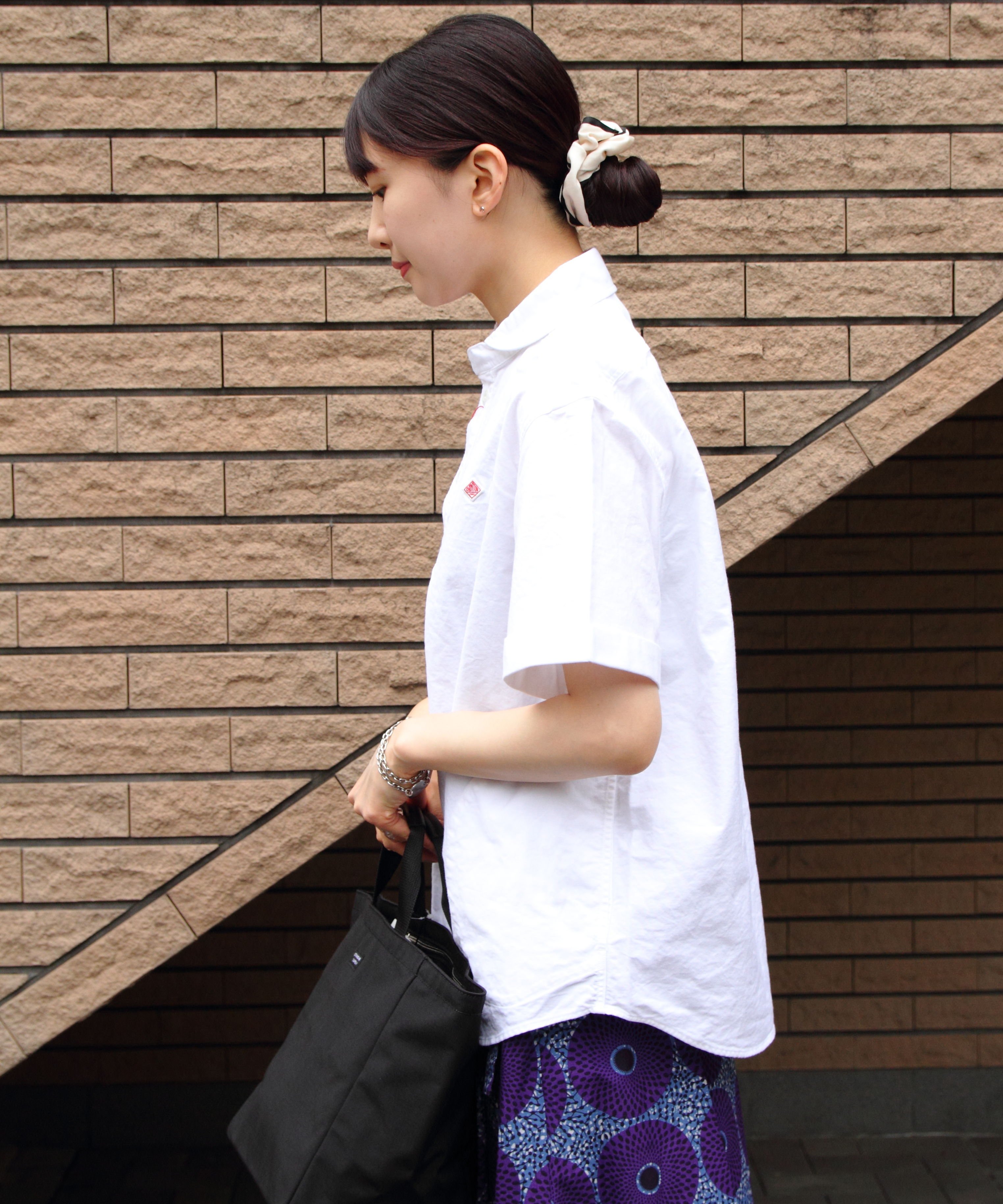 ROUND COLLAR P.O SHIRT B0283 ステップス トップス シャツ・ブラウス ブルー ホワイト