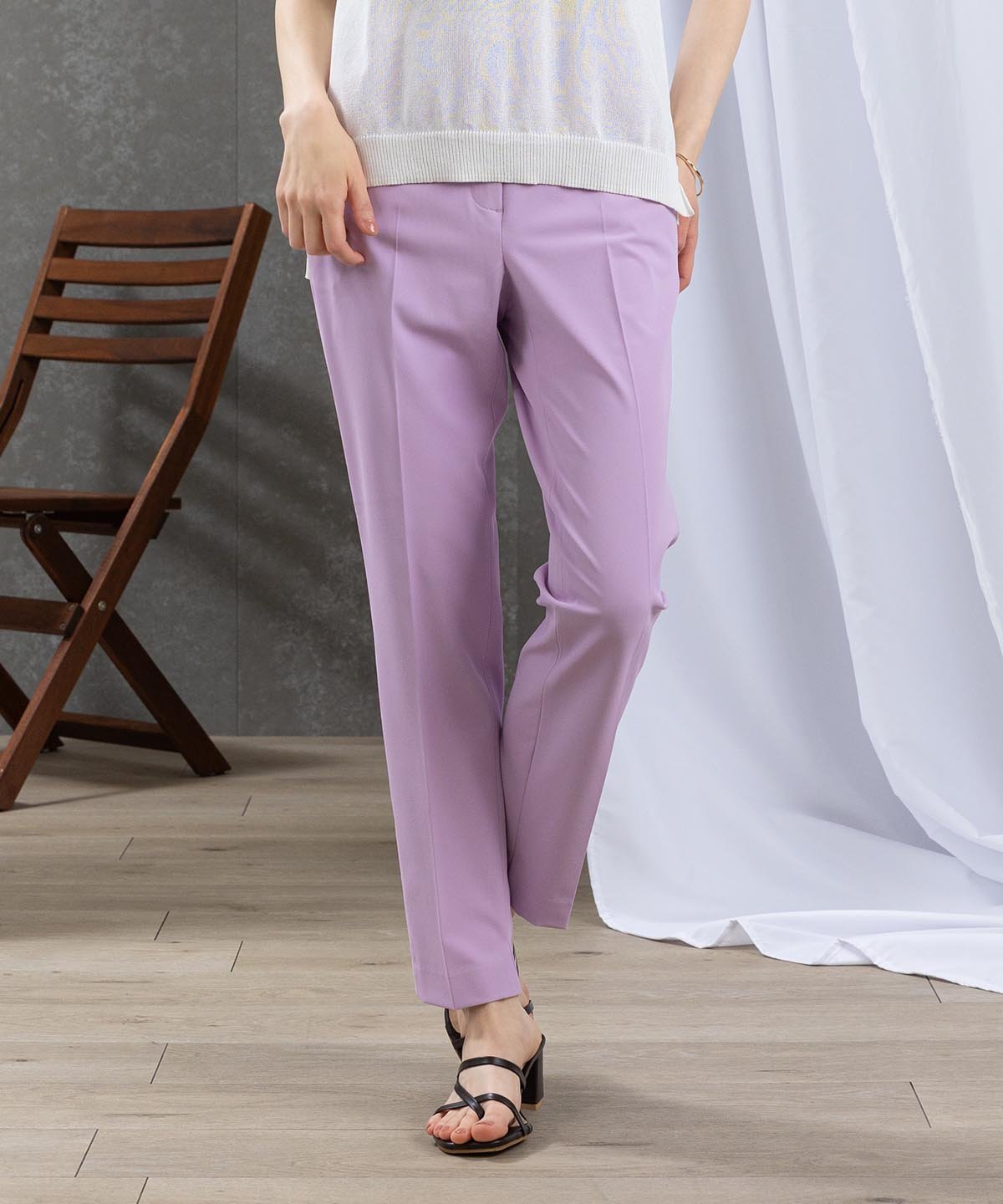 【SALE／40%OFF】STUDIO PICONE 【スタジオピッコーネ公式】センタープレスUV撥水パンツ スタジオピッコーネ パンツ スラックス・ドレスパンツ パープル ベージュ ブラック ホワイト【送料無料】
