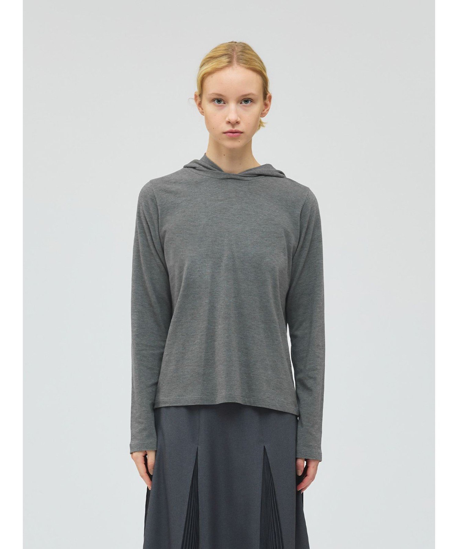 mizuiro ind mizuiro ind スリーレイヤードフード付きプルオーバー マーコート トップス カットソー・Tシャツ ブラウン ホワイト グレー ...