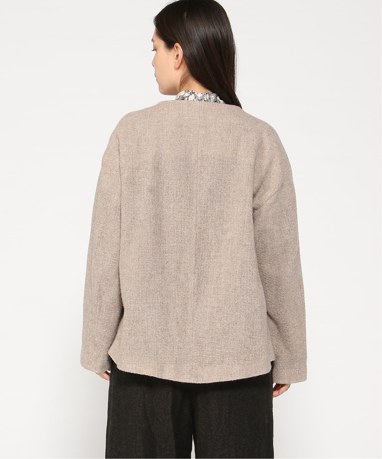 pas de calais ECO WOOL梨地リファイン ショートコート パドカレ ジャケット・アウター その他のジャケット・アウター ベージュ