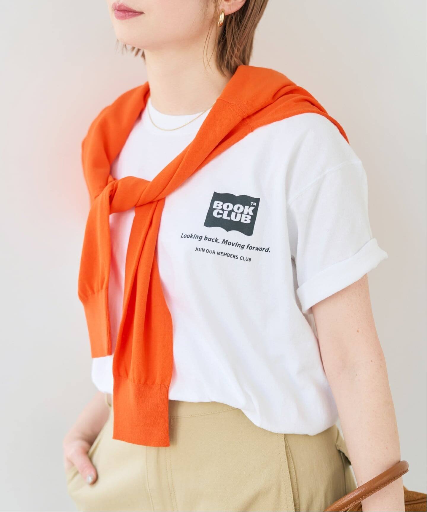 Spick & Span 《別注》BOOK CLUB/ブッククラブ Book-A-Thon Tshirt スピックアンドスパン トップス カットソー・Tシャツ ホワイト ブラウン ピンク