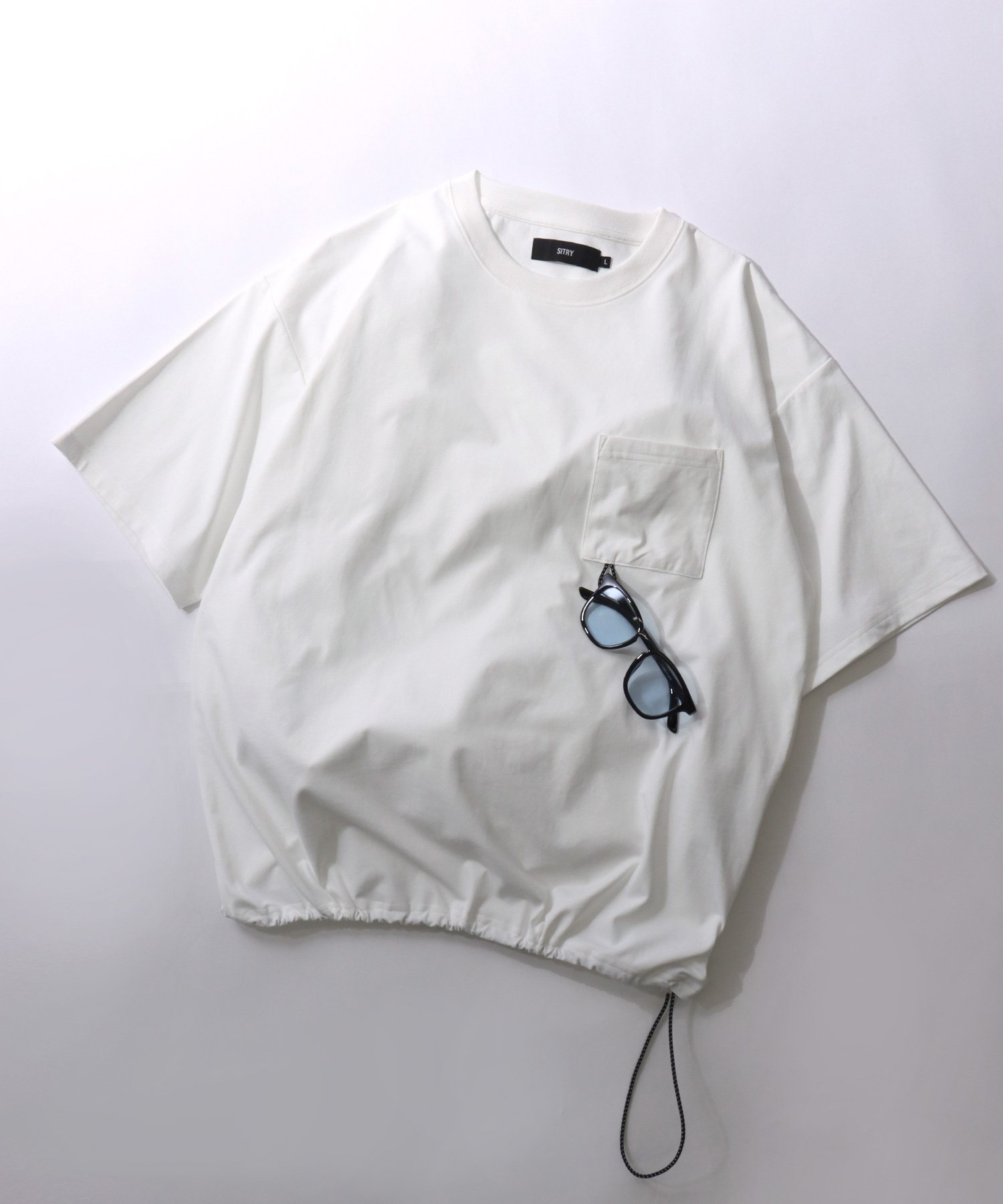 【SALE／30%OFF】SITRY SITRY シトリー 別注 Tシャツ メンズ 吸水速乾 UVカット ストレッチ オーバーサイズ ドローコード 半袖 ユニセックス レディース ティーシャツ シトリー トップス カットソー・Tシャツ ブラック ホワイト