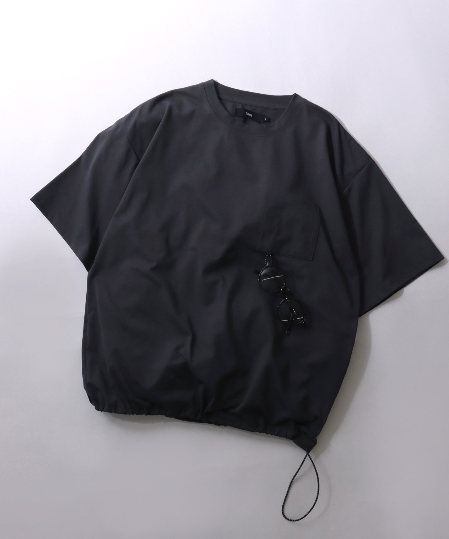 【SALE／19%OFF】SITRY SITRY シトリー 別注 Tシャツ メンズ 吸水速乾 UVカット ストレッチ オーバーサイズ ドローコード 半袖 ユニセックス レディース ティーシャツ シトリー トップス カットソー・Tシャツ ブラック ホワイト