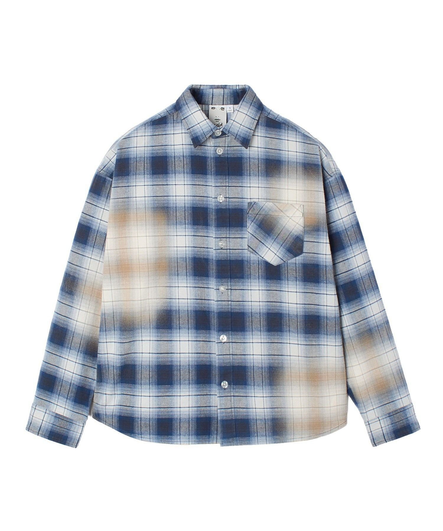 X-girl BLEACHED PLAID L/S SHIRT エックスガール トップス シャツ・ブラウス ブラック ブルー