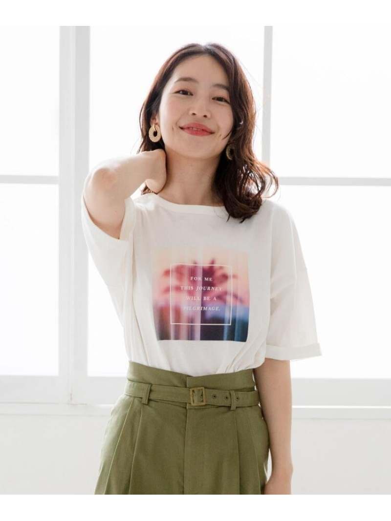 THE SHOP TK 【HIS】【2WAY】フォトTシャツ ザ ショップ ティーケー トップス カットソー・Tシャツ ホワイトのサムネイル