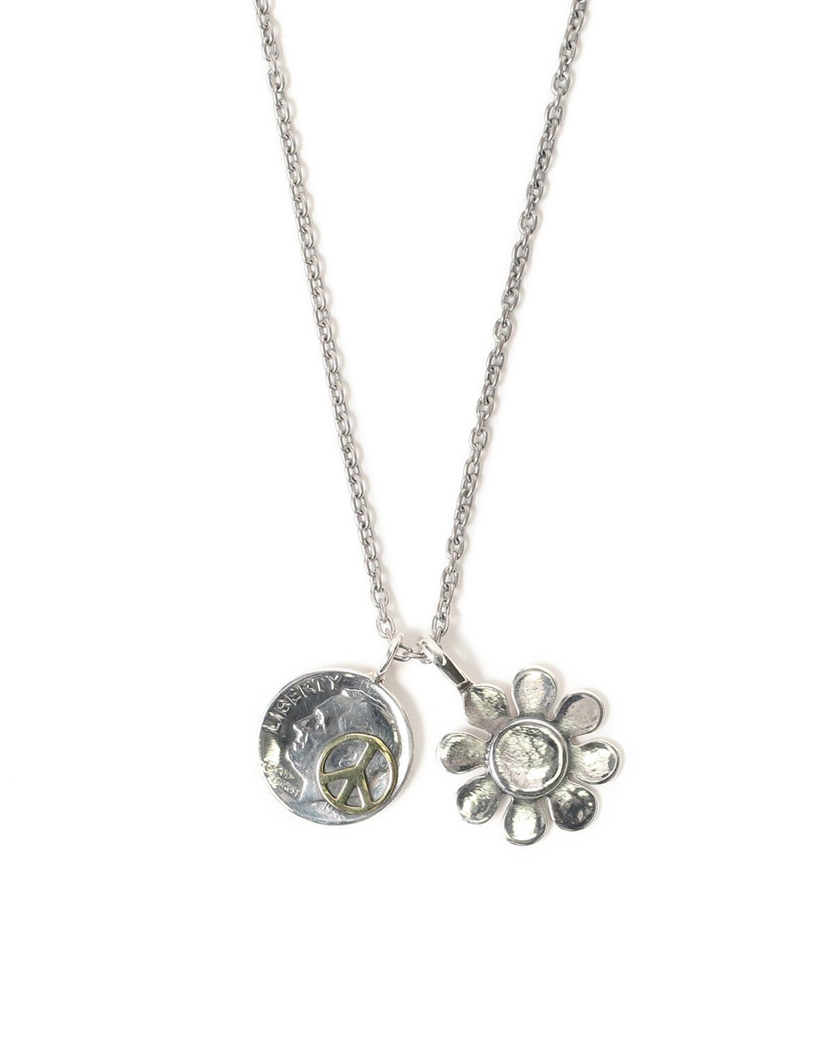 BEAMS MEN NORTH WORKS / Flower Coin Necklace ビームス メン アクセサリー・腕時計 ネックレス ネイビー【送料無料】