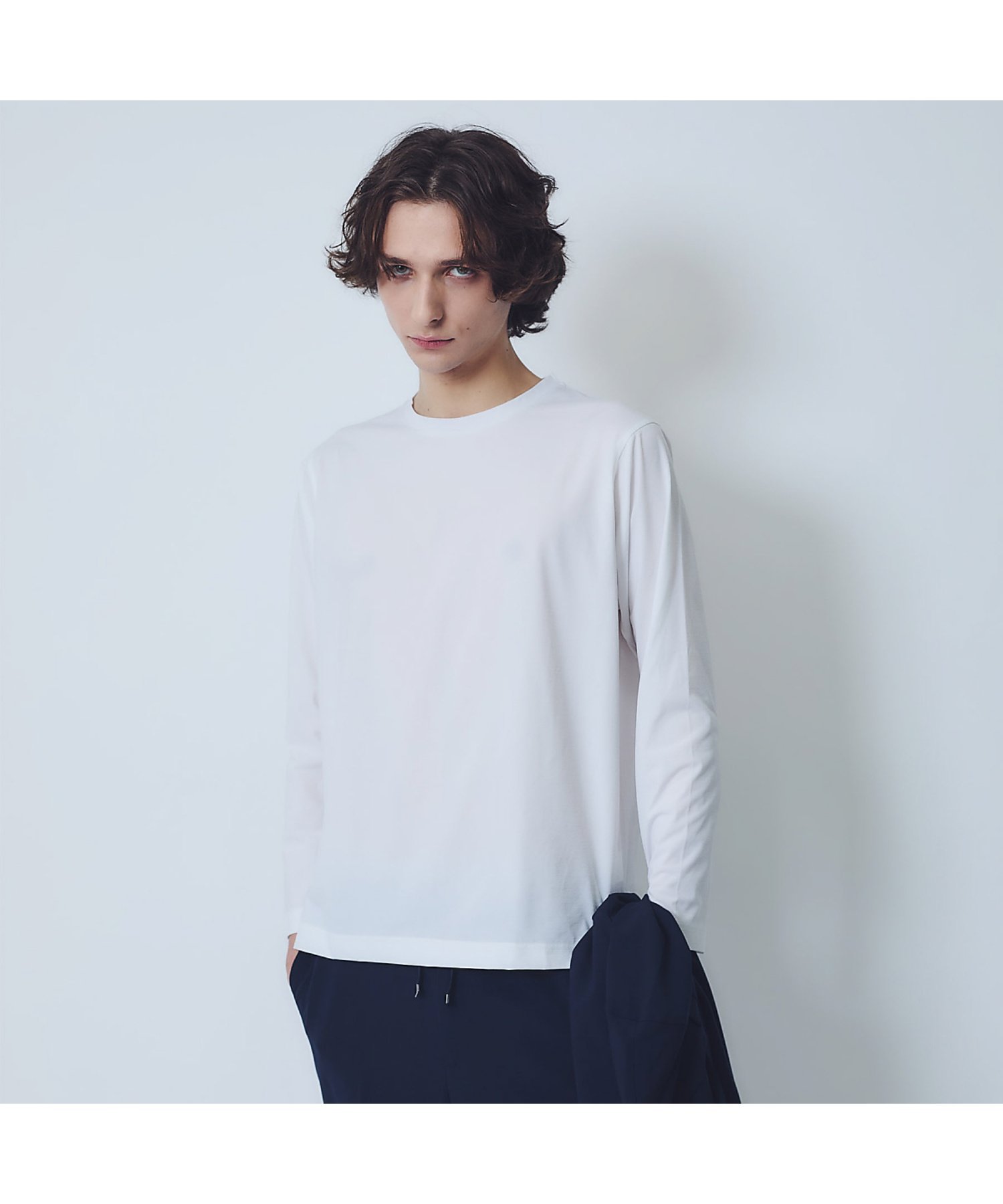 エアファンクション 長袖Tシャツ アバハウス トップス カットソー・Tシャツ グレー ブラウン ホワイト ブラック ネイビー グリーン ブルー