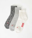URBAN RESEARCH ITEMS Healthknit HK スラブ ミドルソックス 3P アーバンリサーチアイテムズ 靴下・レッグウェア 靴下