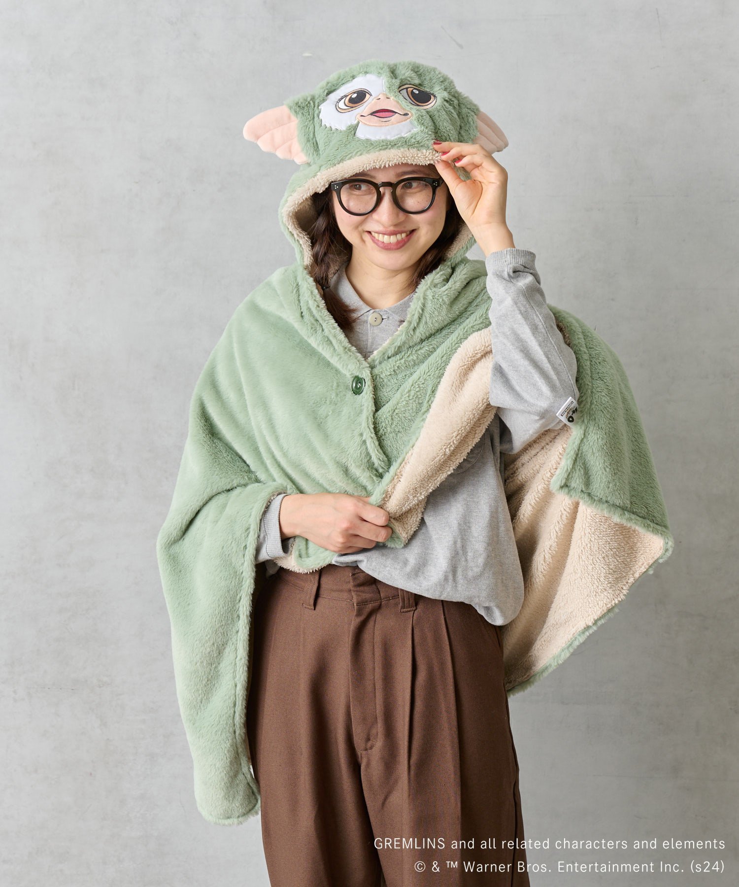 BIRTHDAY BAR 【GREMLINS グレムリン】ギズモ クッションフードブランケット バースデイバー インテリア・生活雑貨 その他のインテリア・生活雑貨 グリーン ブラウン【送料無料】