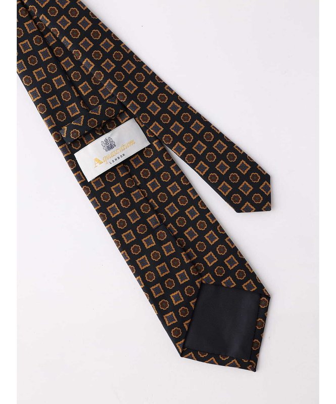 Aquascutum MEN 【UK Traditional】マダープリント小紋タイ アクアスキュータム スーツ・フォーマル ネクタイ・蝶ネクタイ ネイビー【送料無料】