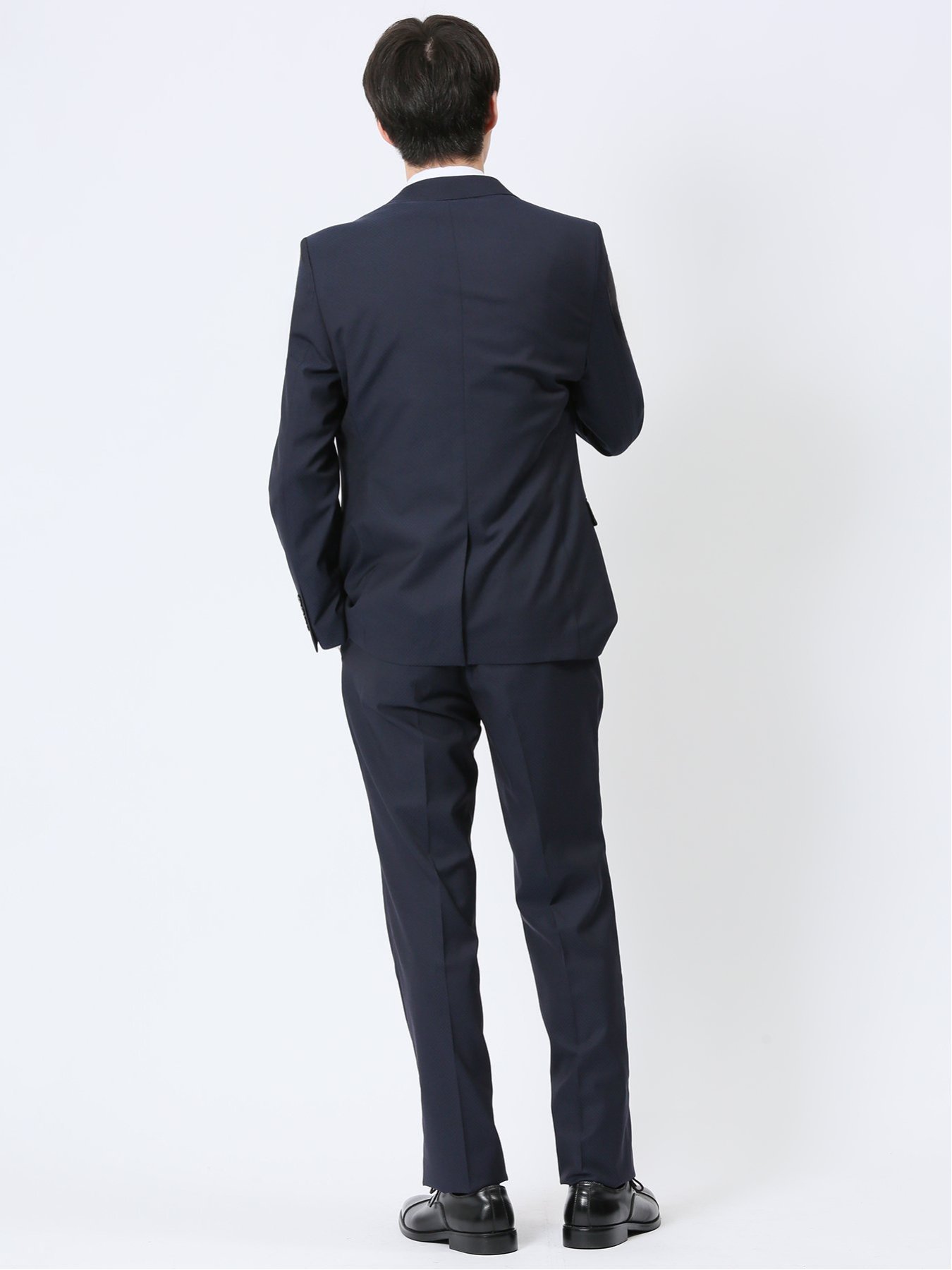 【SALE／20%OFF】TAKA-Q 超光沢ストレッチ スリムフィット 2ボタン3ピーススーツ ジオメトリック紺 タカキュー スーツ・フォーマル セットアップスーツ ネイビー【送料無料】