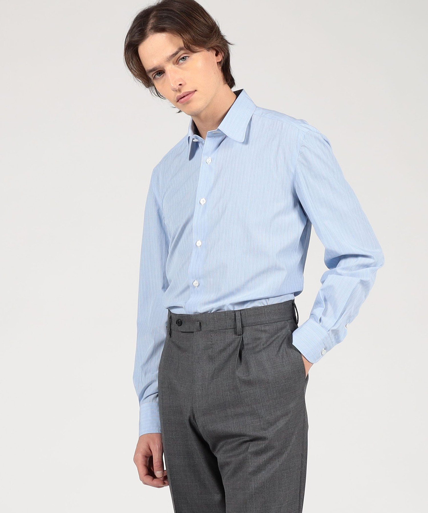 【SALE／50%OFF】TOMORROWLAND MEN TOMORROWLAND PILGRIM コットン レギュラーカラーシャツ トゥモローランド トップス シャツ・ブラウス ブルー【送料無料】