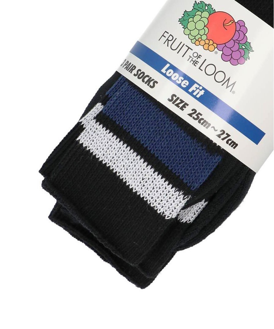 FRUIT OF THE LOOM FRUIT OF THE LOOM/(M)Q.3PDad black ハンドサイン 靴下・レッグウェア 靴下 ブラック
