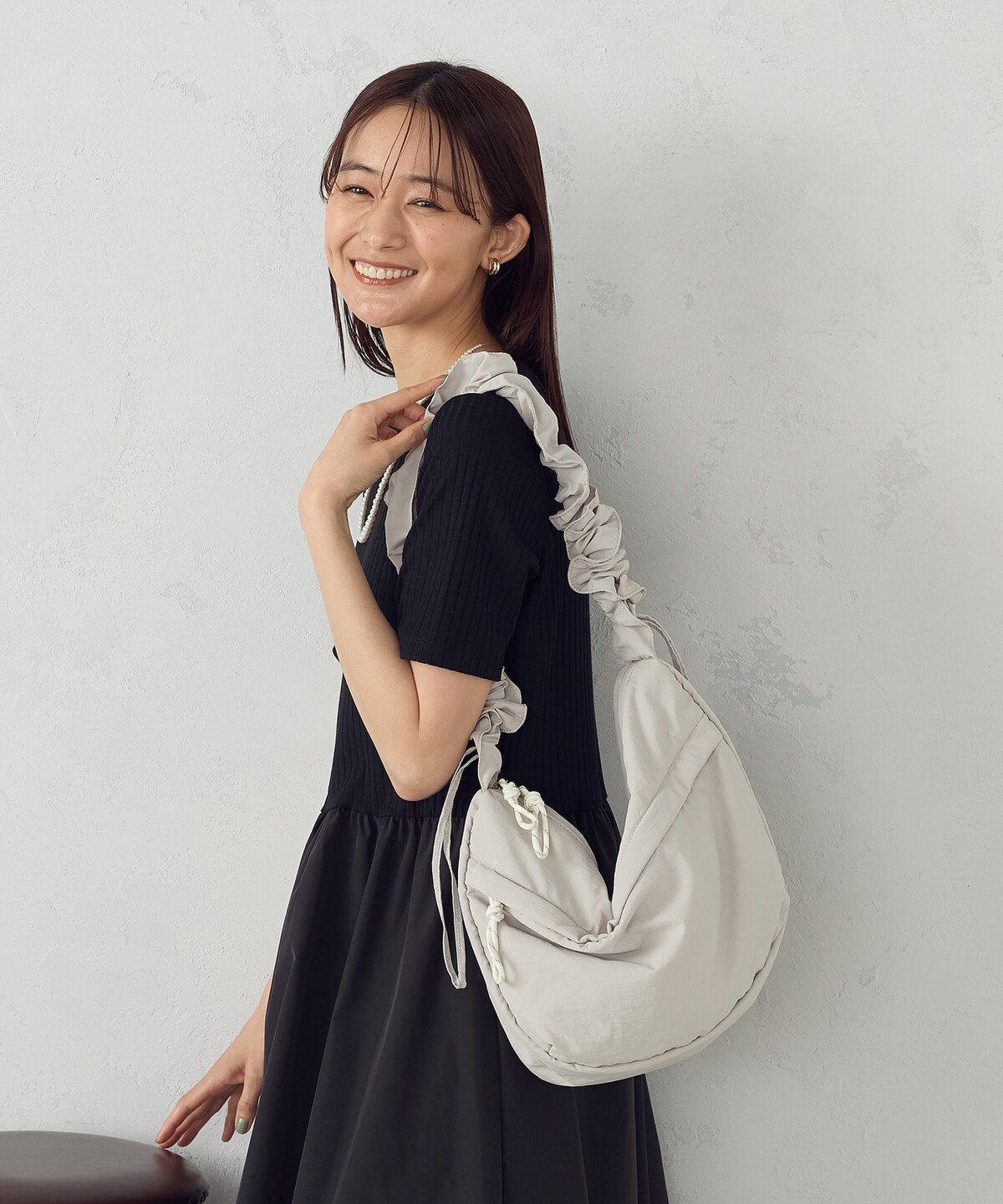 【SALE／30%OFF】MONO COMME CA 2WAY ギャザーショルダー コムサイズム バッグ ショルダーバッグ ブラック グレー